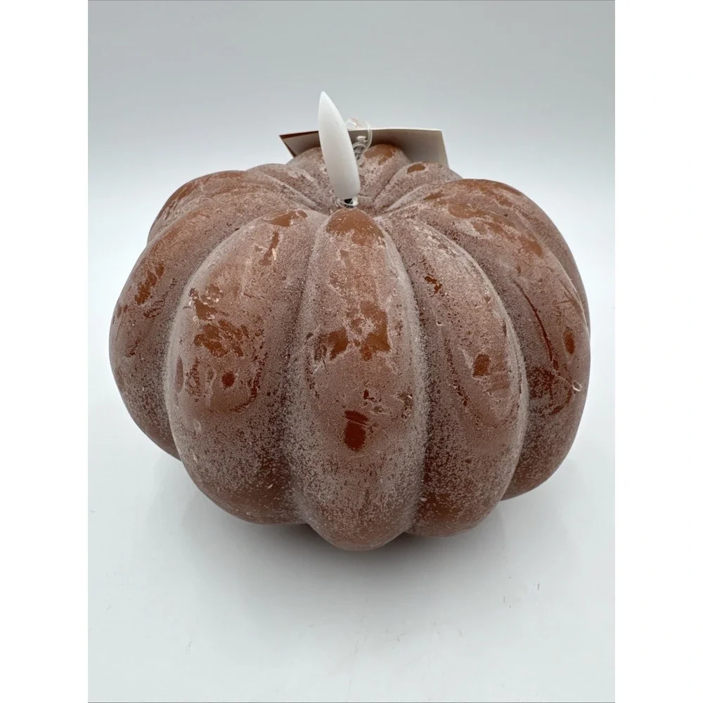 2026 Hobby Lobby Pumpkin LED Candle Timer Flame Fall Brown Set of 2 New